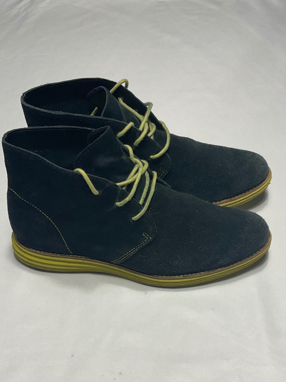 Cole Han Lunargrand Chukka Ankle Boots Navy Blue Suede Leather Women’s Size 7.5